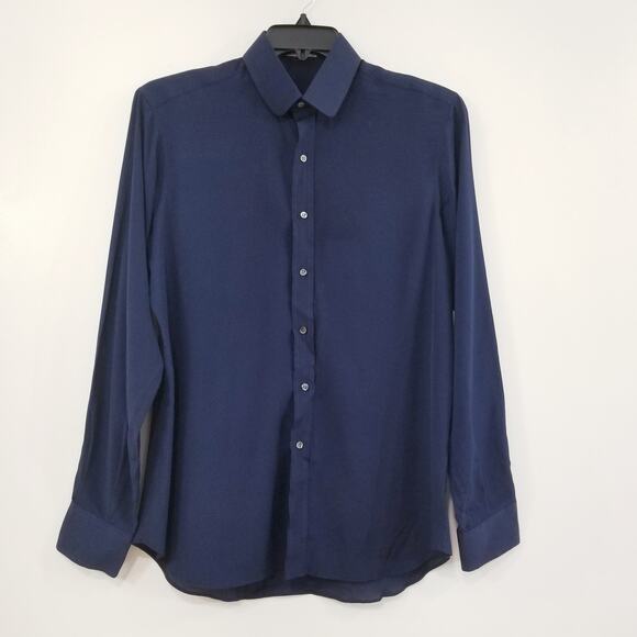 Silk Blend Button down Shirts Blouse - Picture 1 of 11